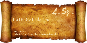 Luif Szilárd névjegykártya